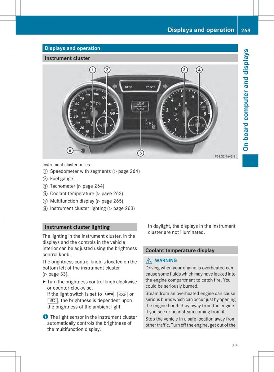 Mercedes Benz ML Class W166 owners manual / page 265