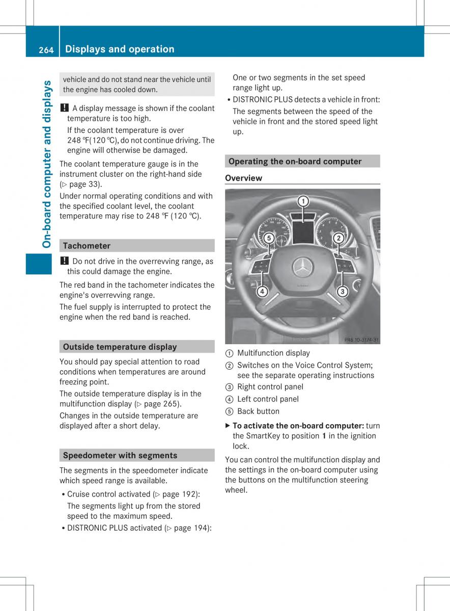 Mercedes Benz ML Class W166 owners manual / page 266