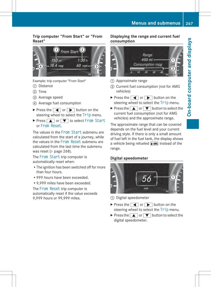 Mercedes Benz ML Class W166 owners manual / page 269