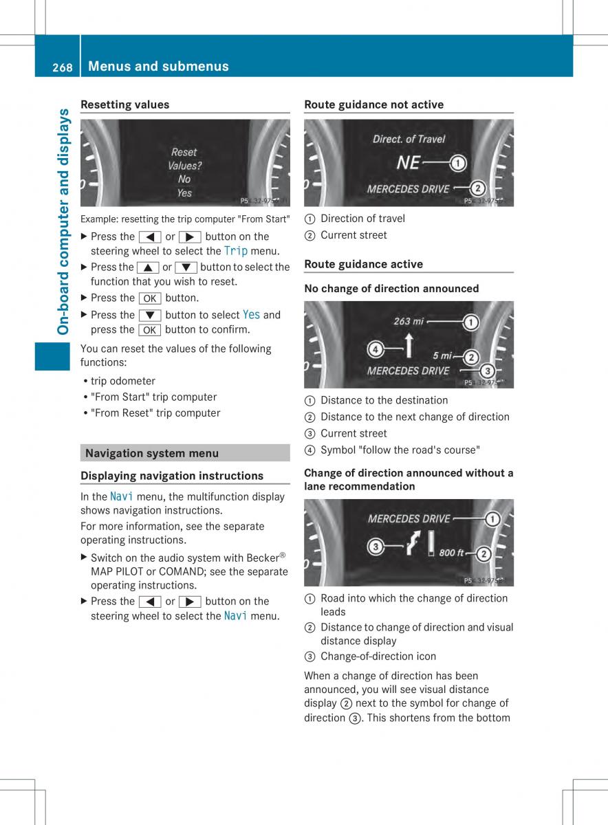 Mercedes Benz ML Class W166 owners manual / page 270