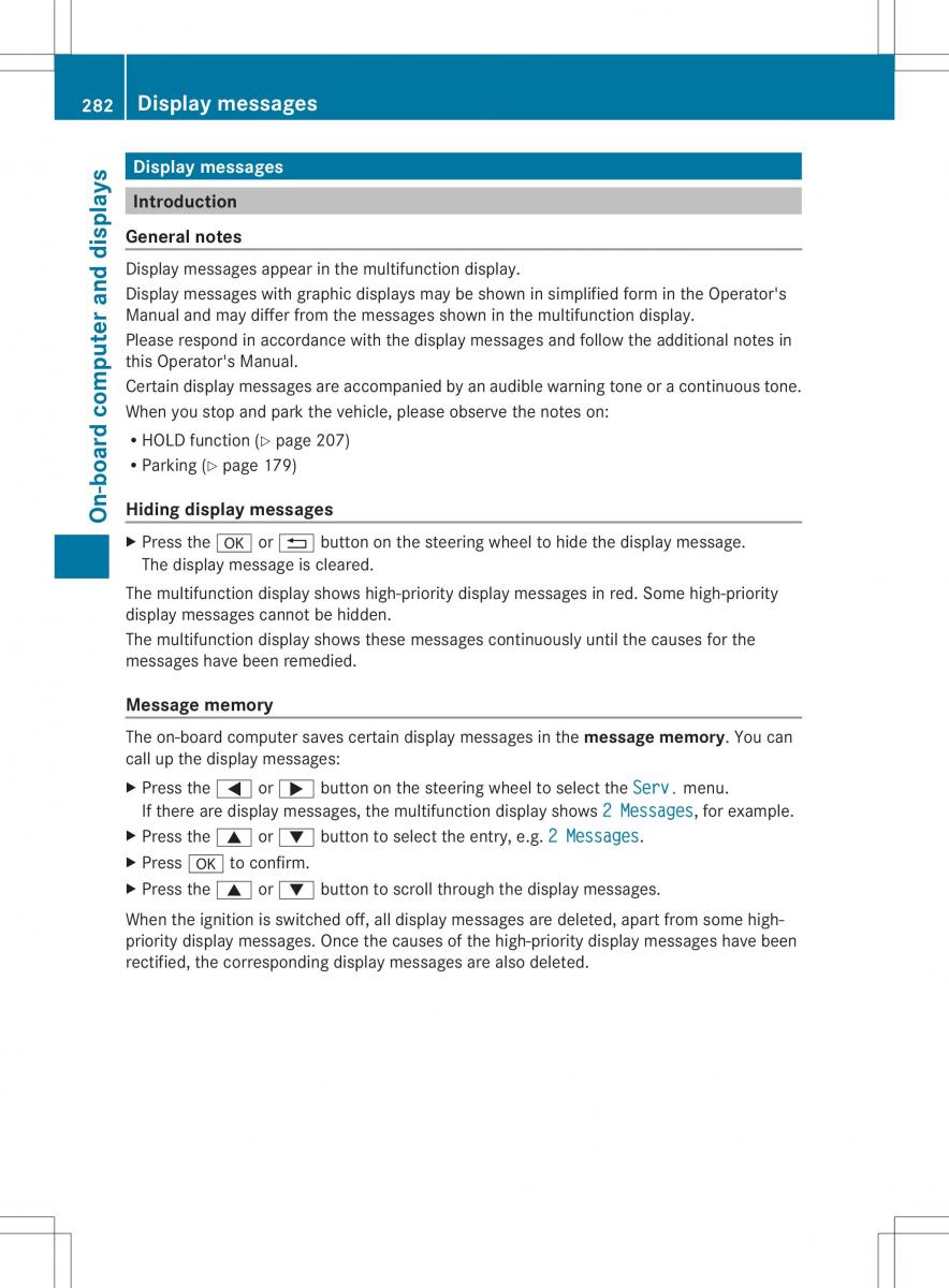 Mercedes Benz ML Class W166 owners manual / page 284