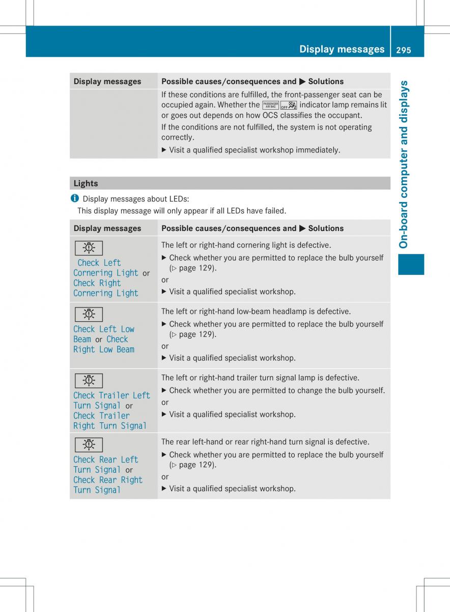 Mercedes Benz ML Class W166 owners manual / page 297