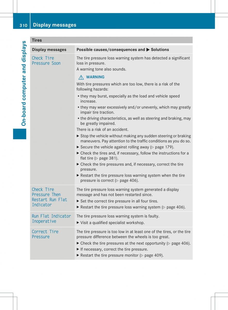 Mercedes Benz ML Class W166 owners manual / page 312