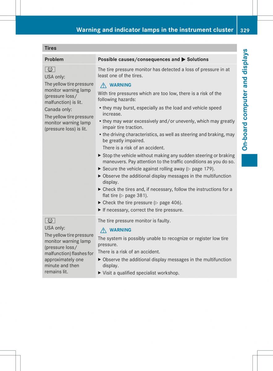 Mercedes Benz ML Class W166 owners manual / page 331