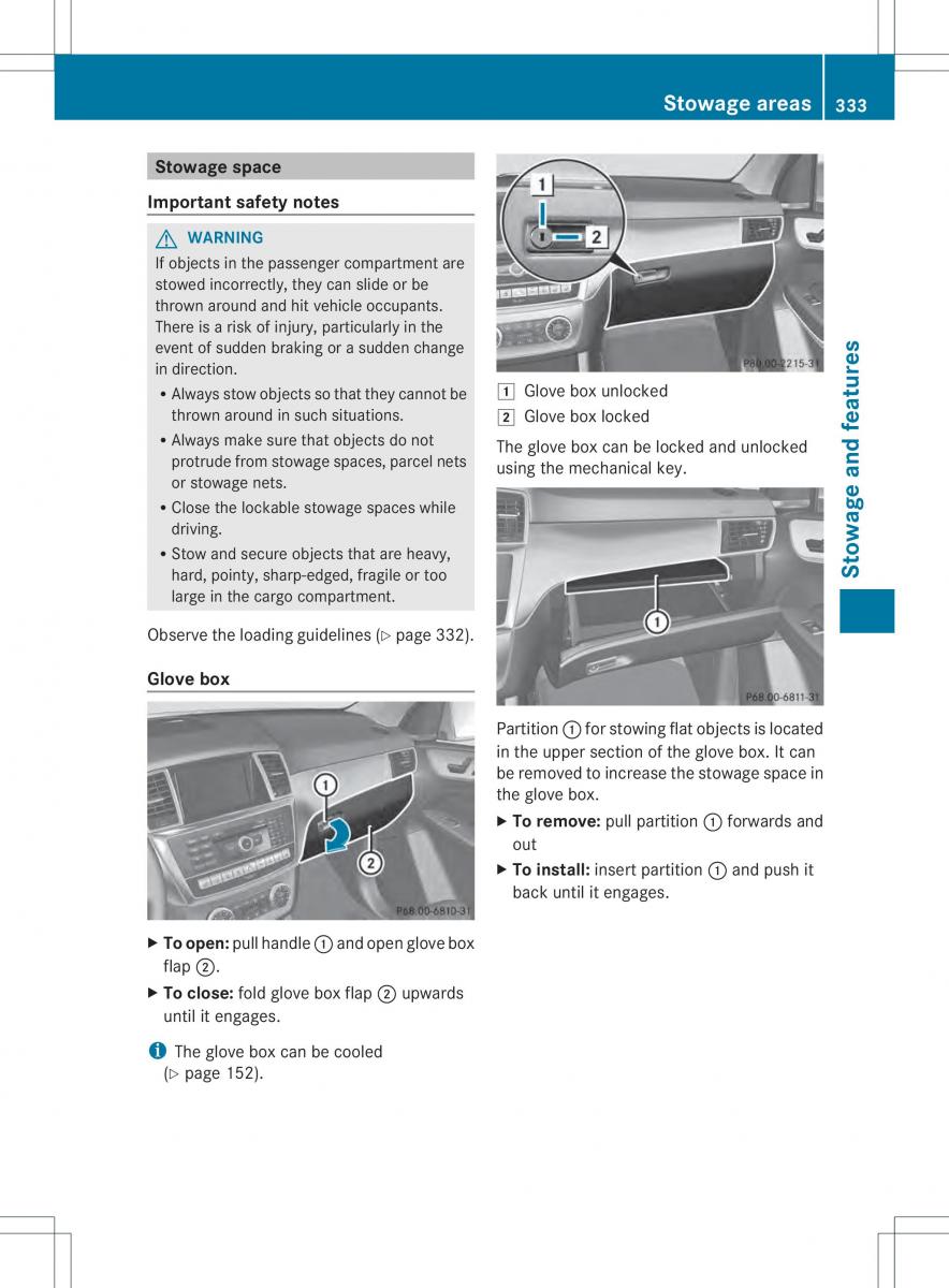 Mercedes Benz ML Class W166 owners manual / page 335