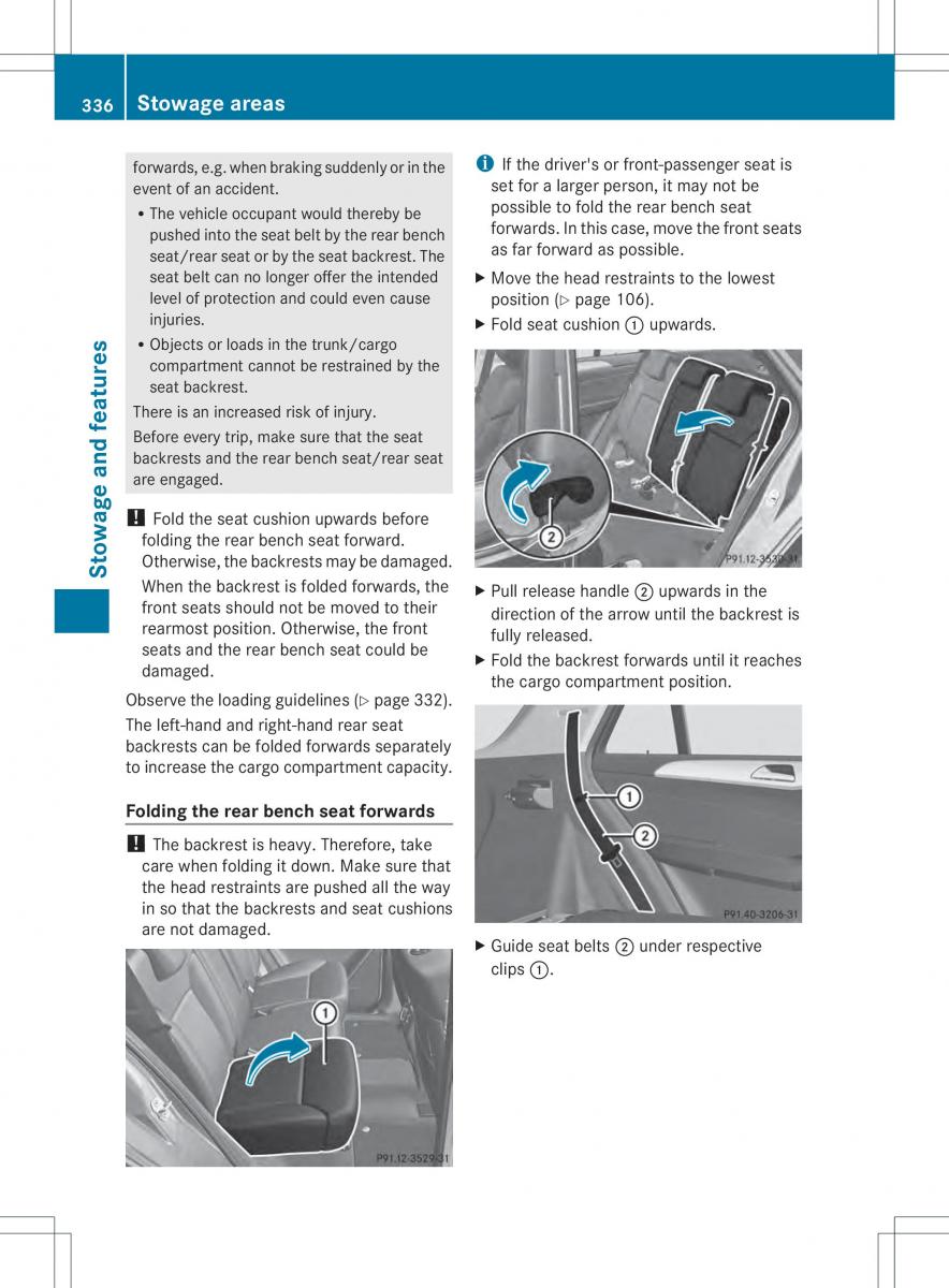 Mercedes Benz ML Class W166 owners manual / page 338