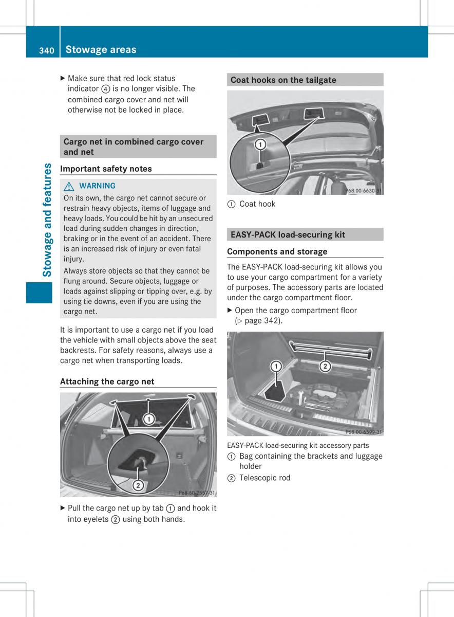 Mercedes Benz ML Class W166 owners manual / page 342