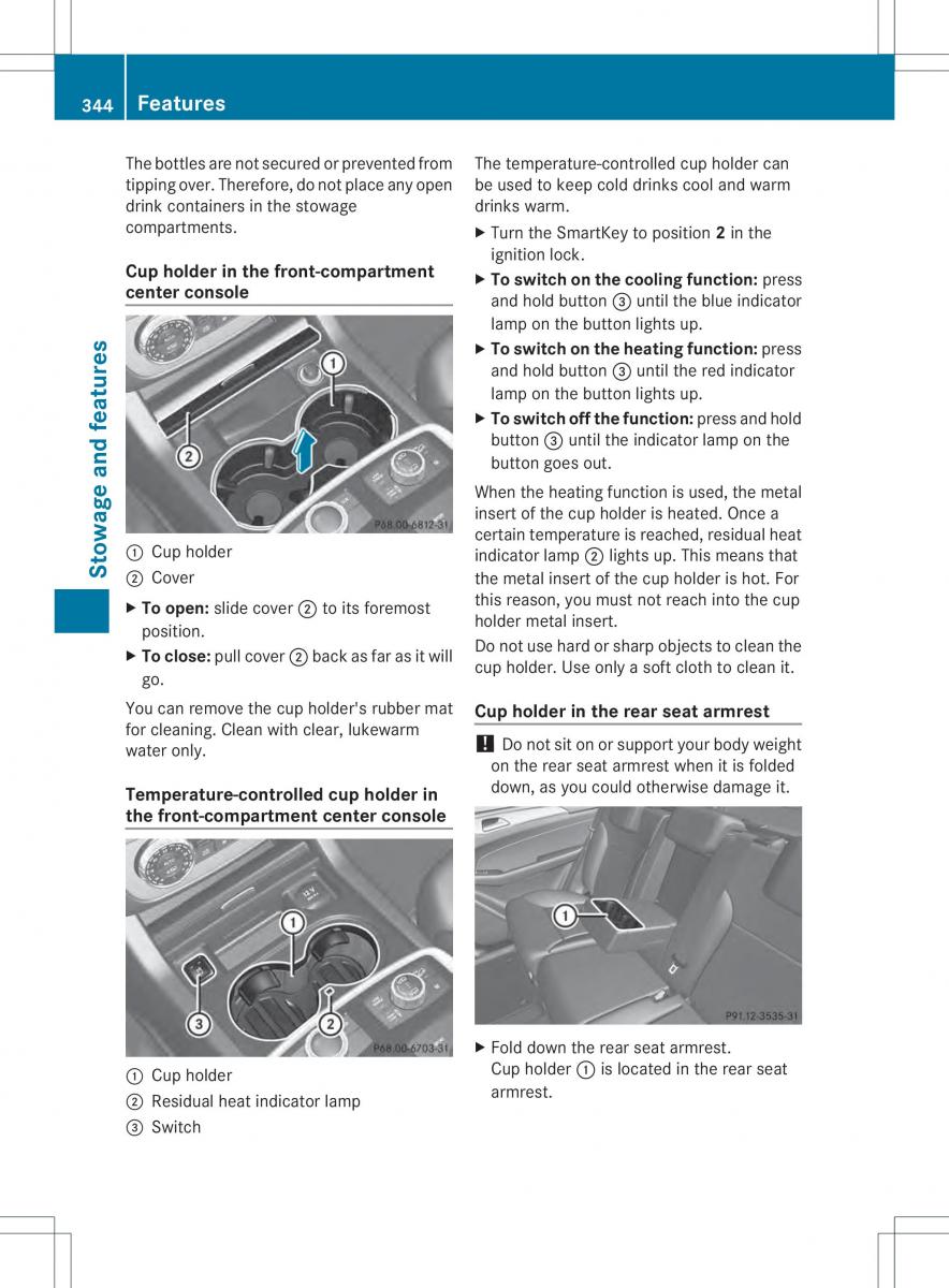 Mercedes Benz ML Class W166 owners manual / page 346