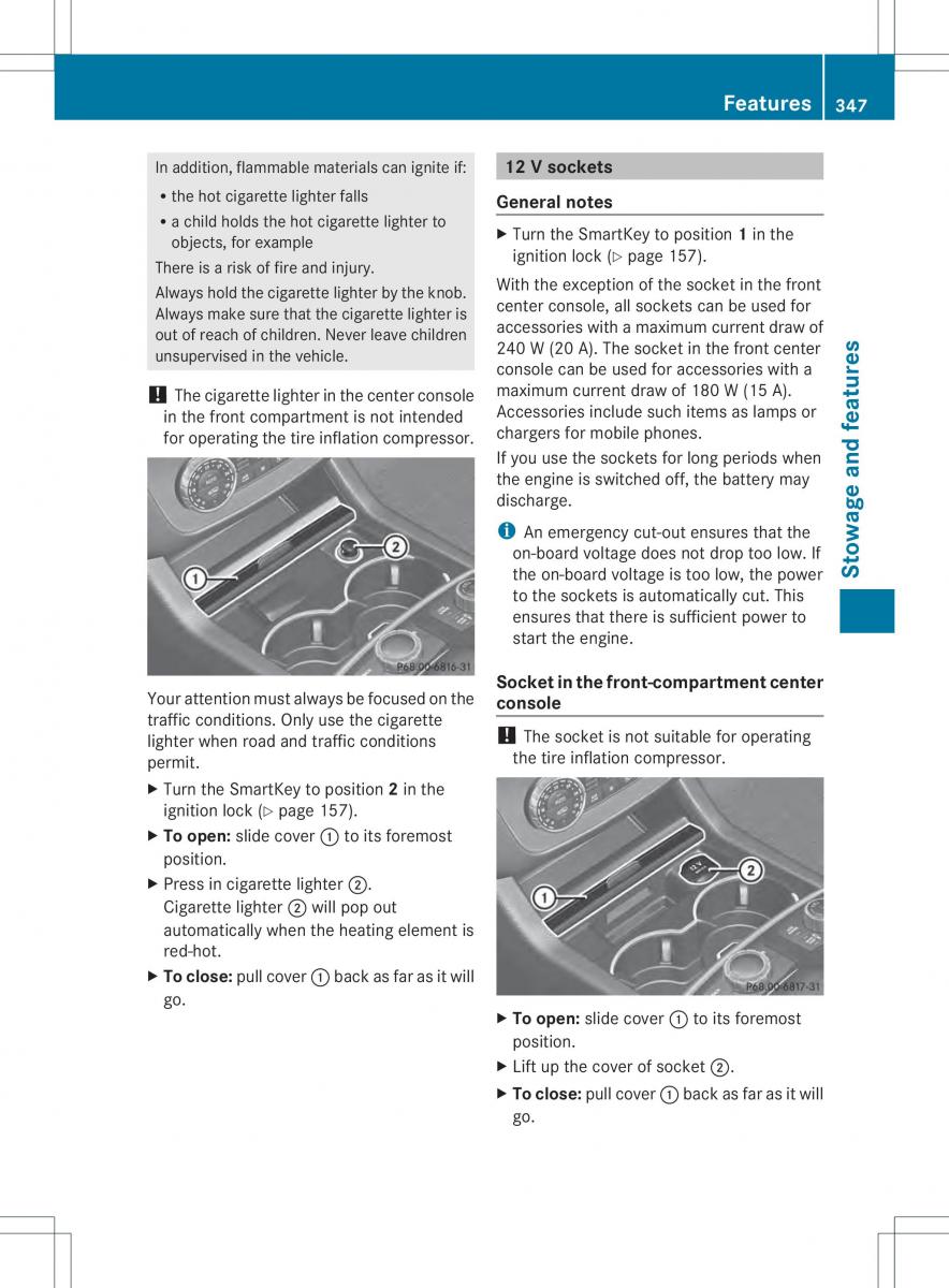 Mercedes Benz ML Class W166 owners manual / page 349