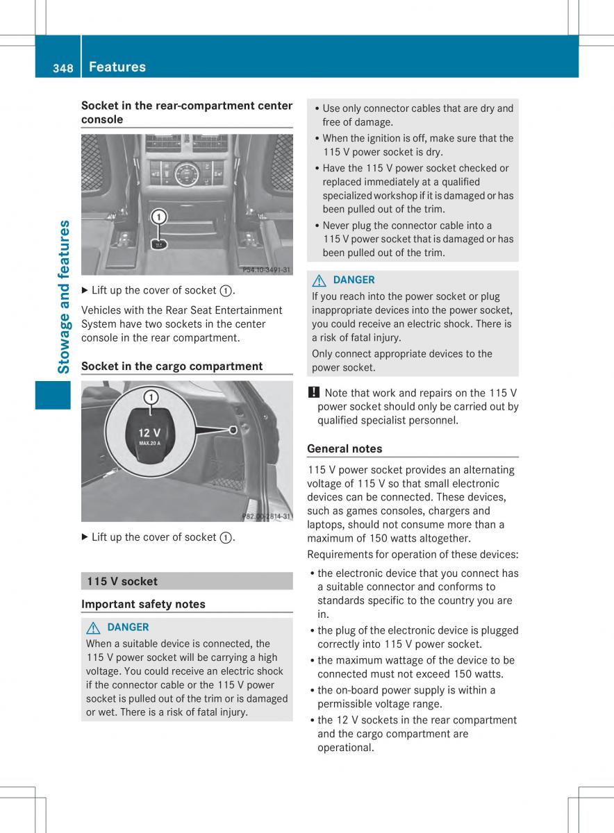 Mercedes Benz ML Class W166 owners manual / page 350