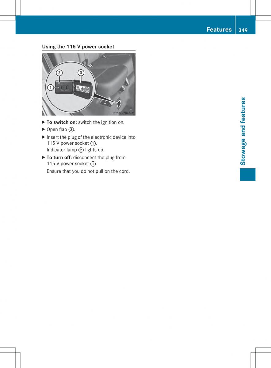 Mercedes Benz ML Class W166 owners manual / page 351