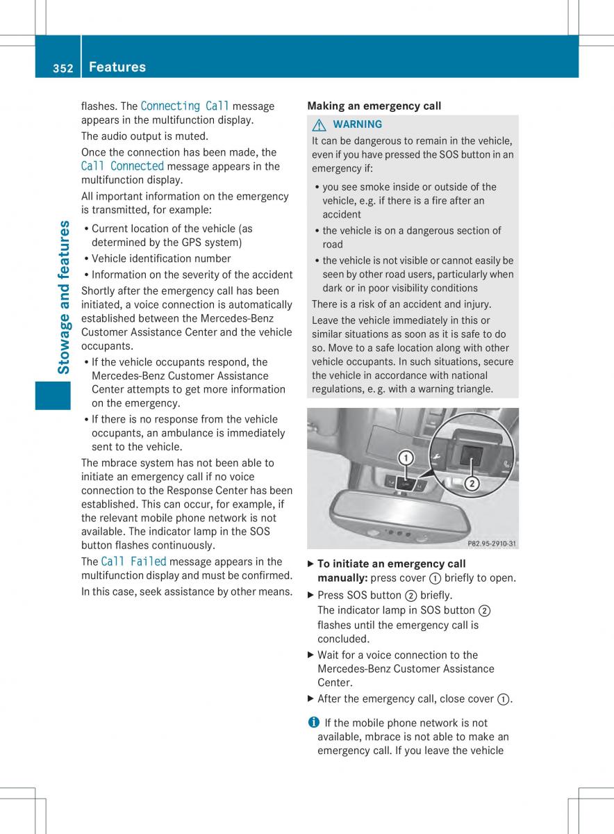 Mercedes Benz ML Class W166 owners manual / page 354