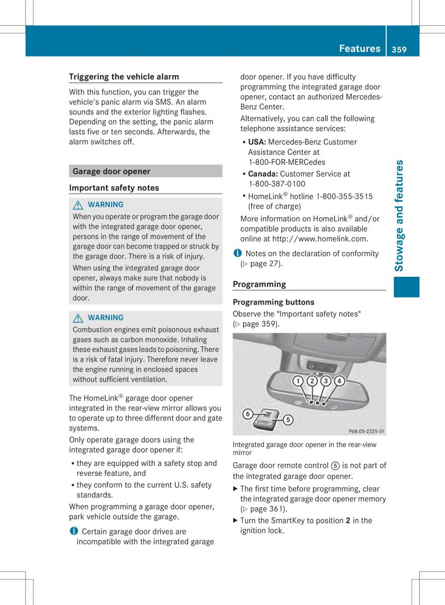 Mercedes Benz ML Class W166 owners manual / page 361