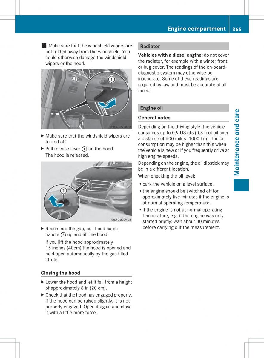 Mercedes Benz ML Class W166 owners manual / page 367