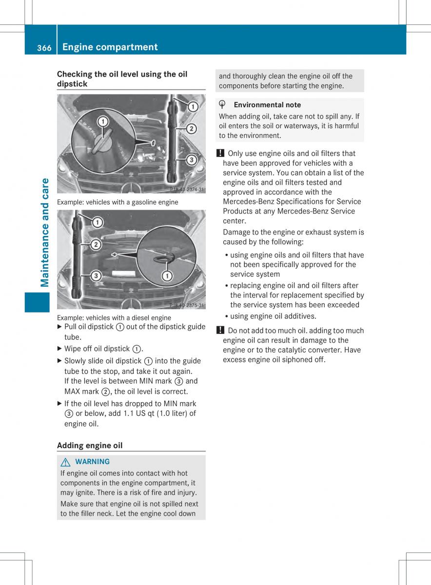 Mercedes Benz ML Class W166 owners manual / page 368