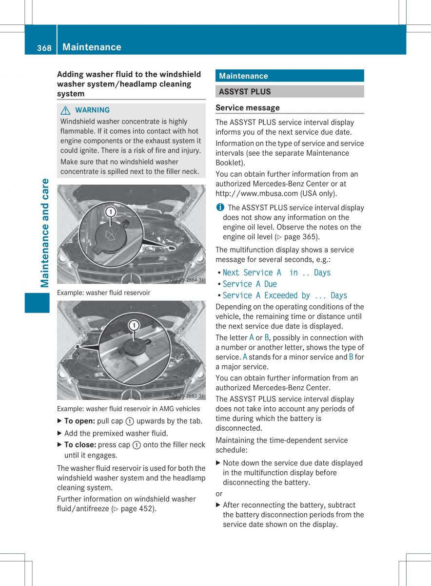 Mercedes Benz ML Class W166 owners manual / page 370