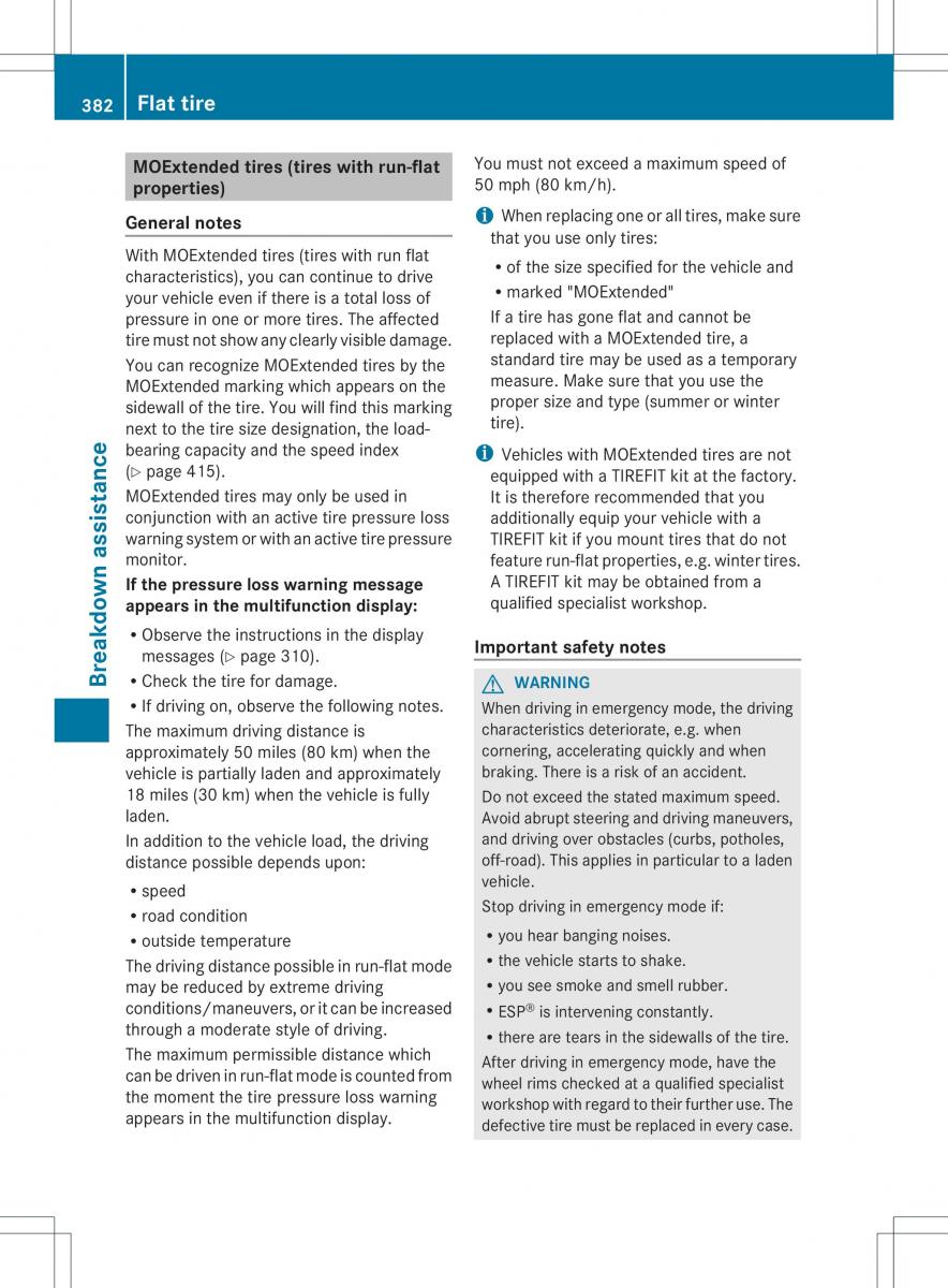 Mercedes Benz ML Class W166 owners manual / page 384