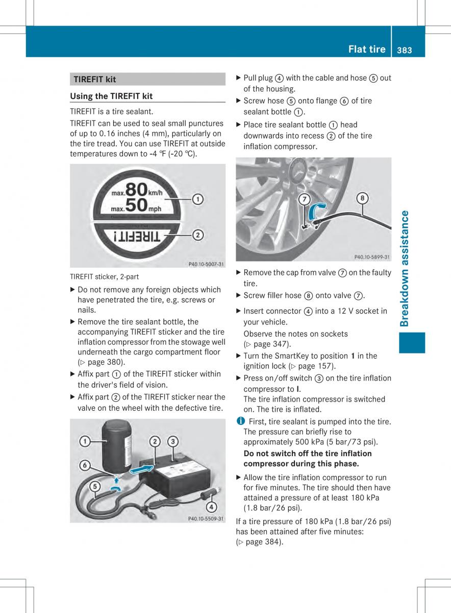 Mercedes Benz ML Class W166 owners manual / page 385