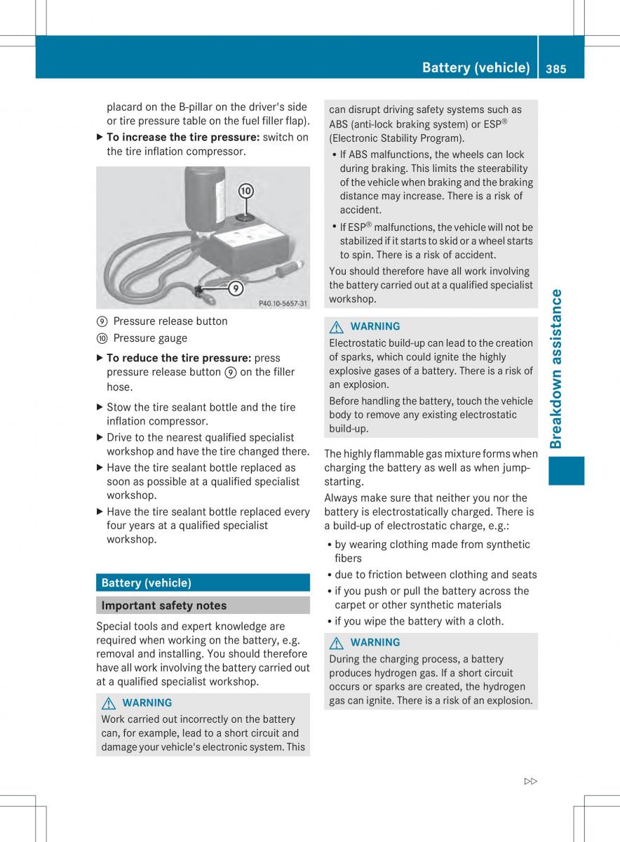 Mercedes Benz ML Class W166 owners manual / page 387