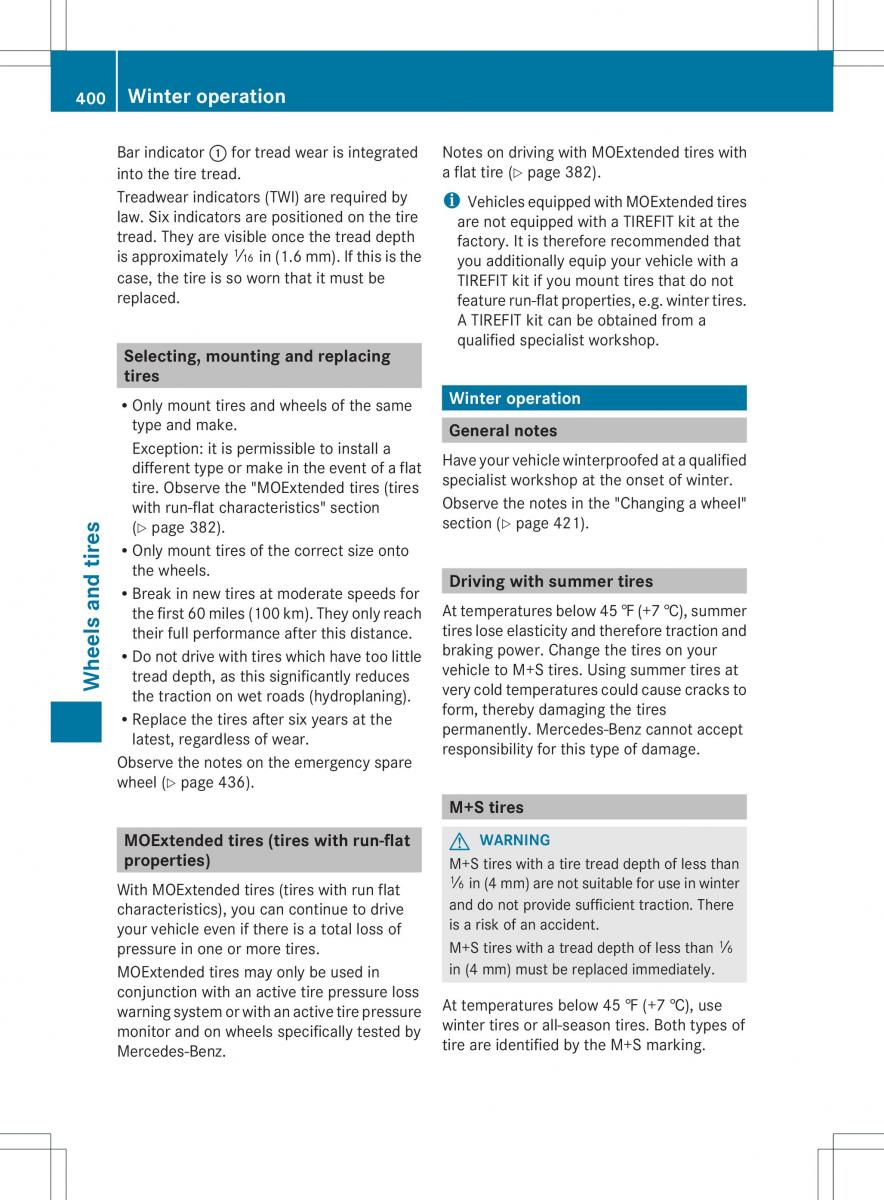 Mercedes Benz ML Class W166 owners manual / page 402