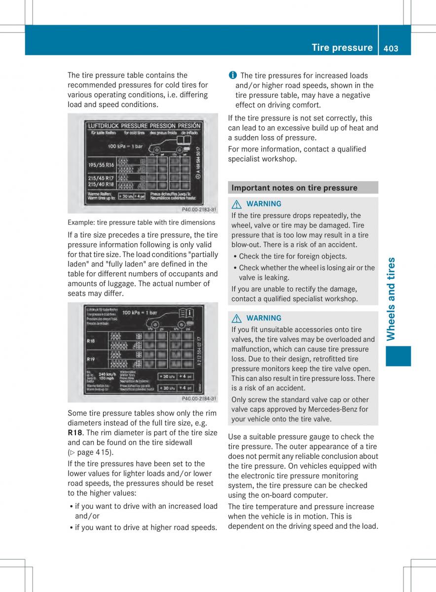 Mercedes Benz ML Class W166 owners manual / page 405