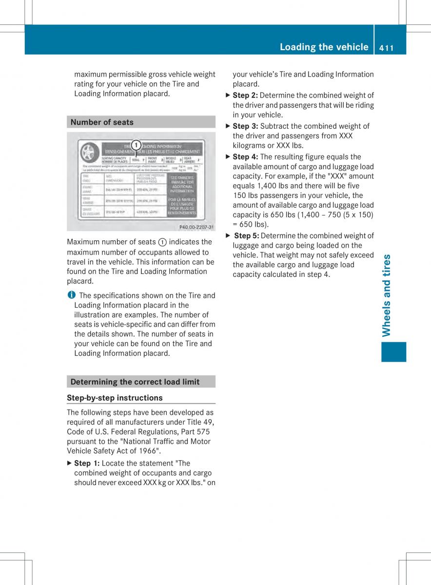 Mercedes Benz ML Class W166 owners manual / page 413