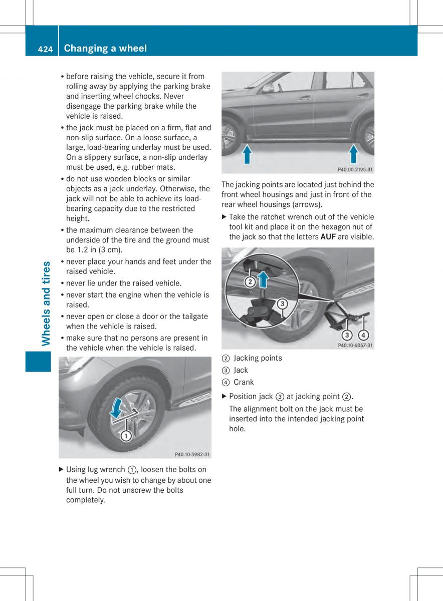 Mercedes Benz ML Class W166 owners manual / page 426