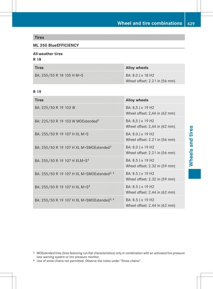 Mercedes Benz ML Class W166 owners manual / page 431