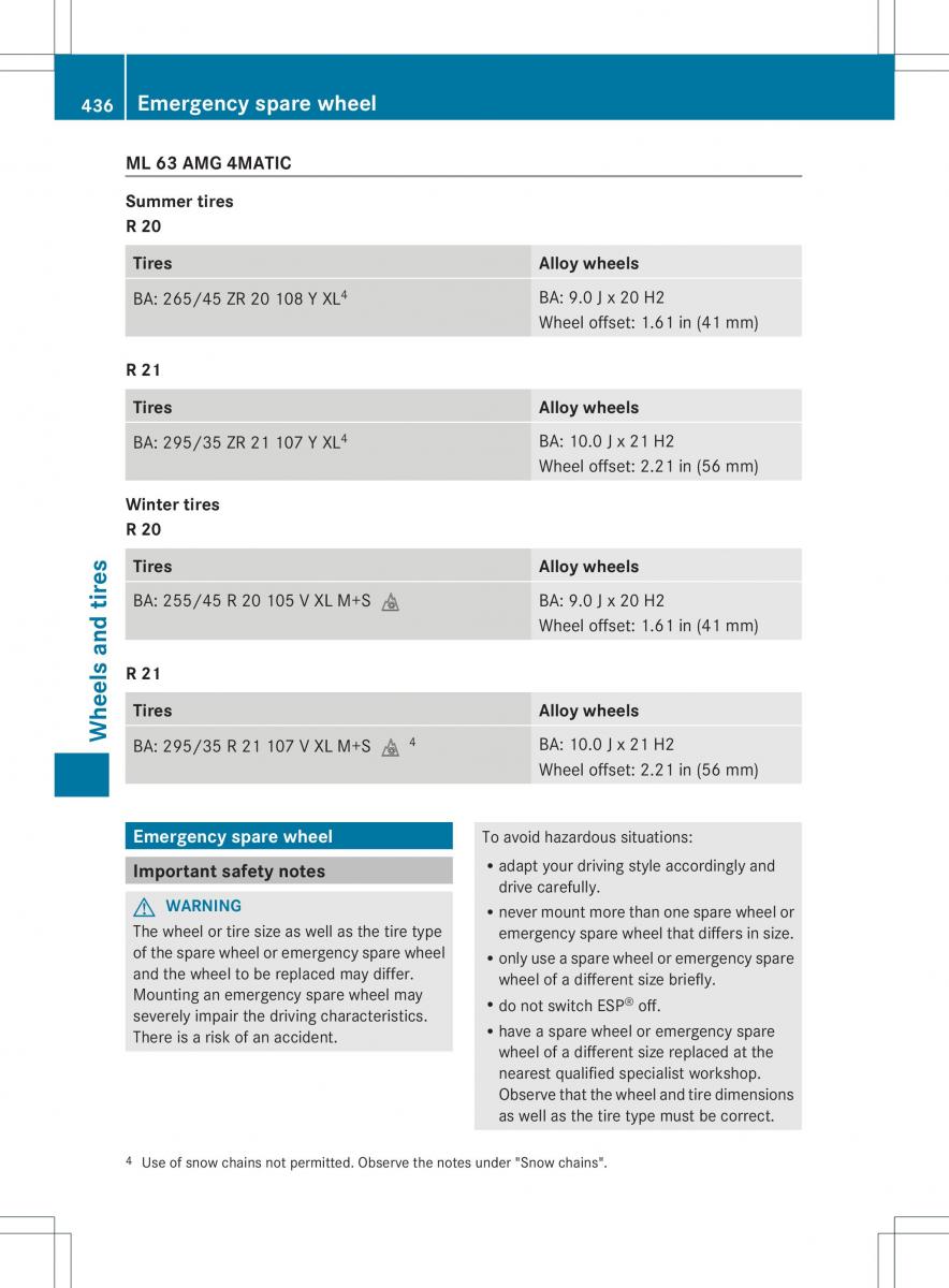 Mercedes Benz ML Class W166 owners manual / page 438