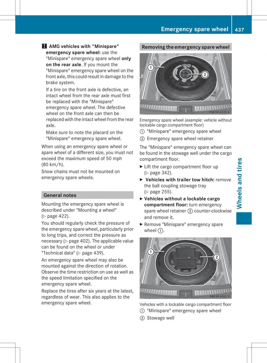 Mercedes Benz ML Class W166 owners manual / page 439