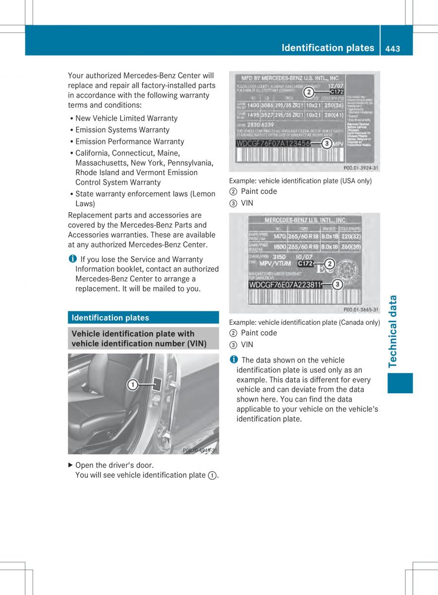 Mercedes Benz ML Class W166 owners manual / page 445