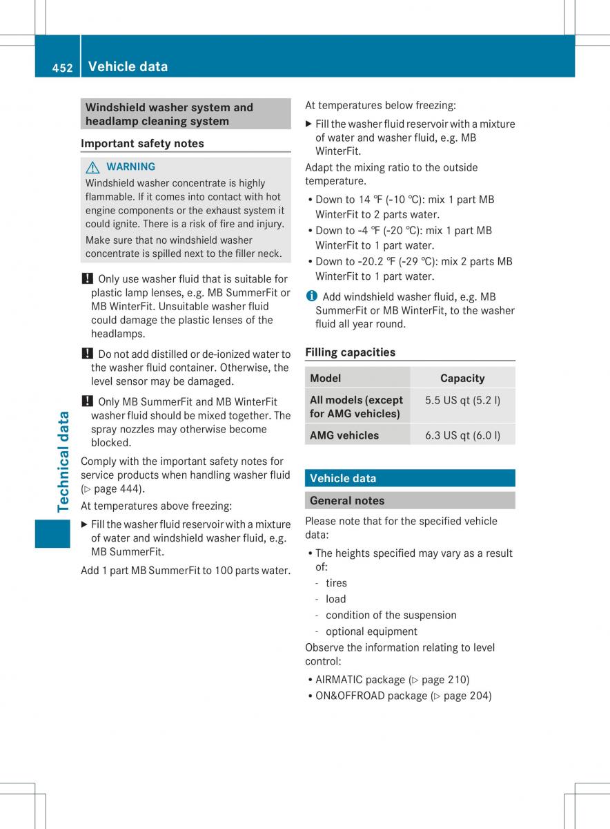 Mercedes Benz ML Class W166 owners manual / page 454