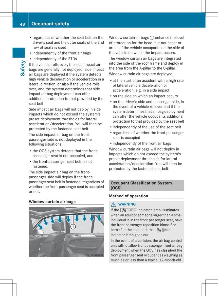 Mercedes Benz ML Class W166 owners manual / page 50