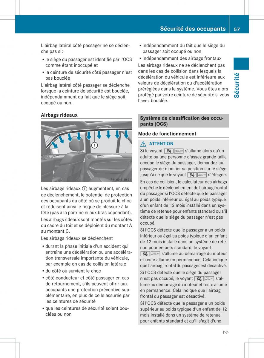 Mercedes Benz ML Class W166 manuel du proprietaire / page 60