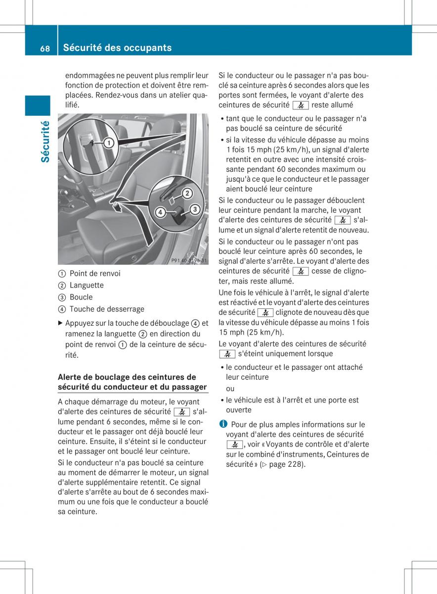 Mercedes Benz ML Class W166 manuel du proprietaire / page 71