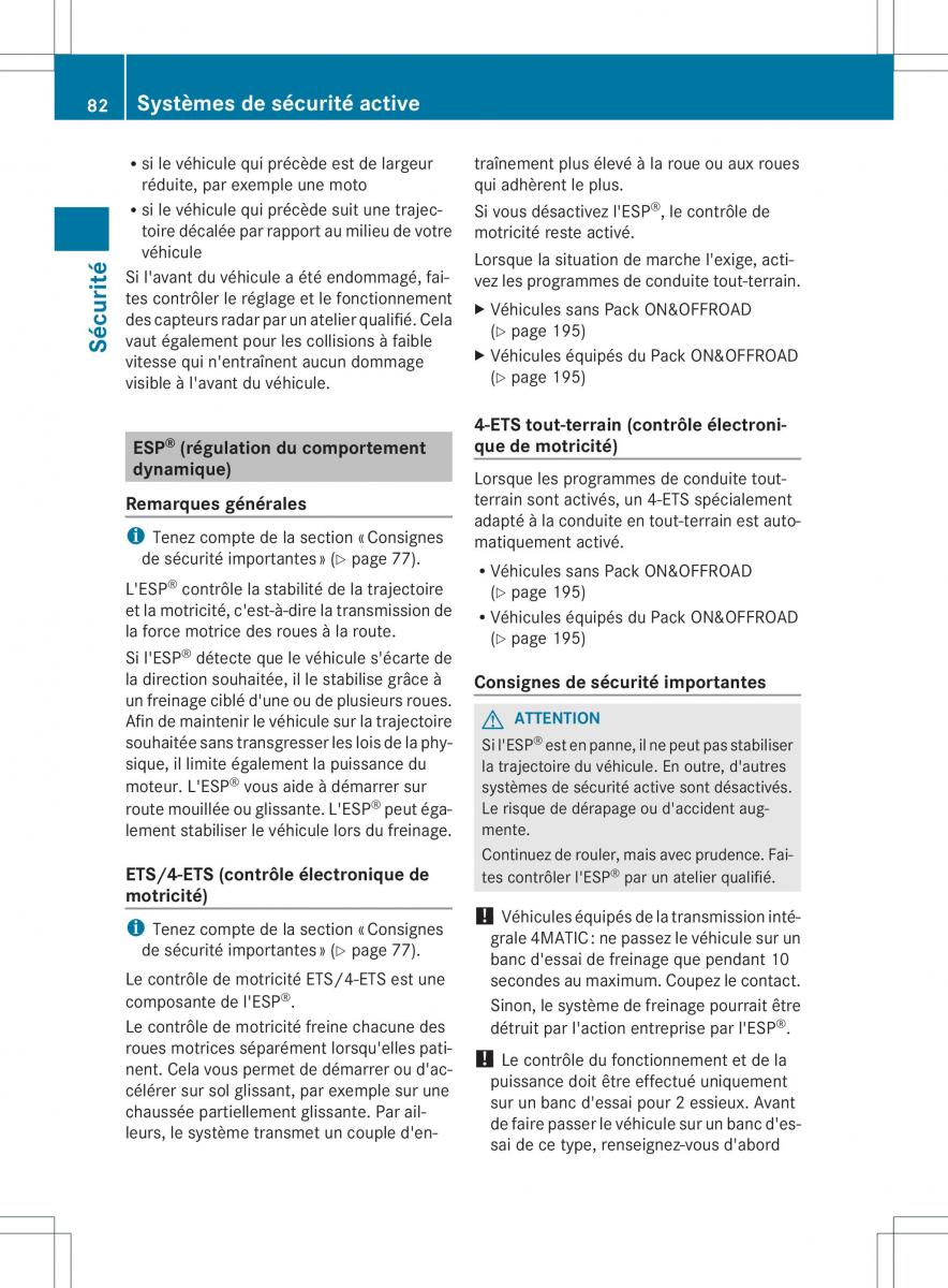 Mercedes Benz ML Class W166 manuel du proprietaire / page 85