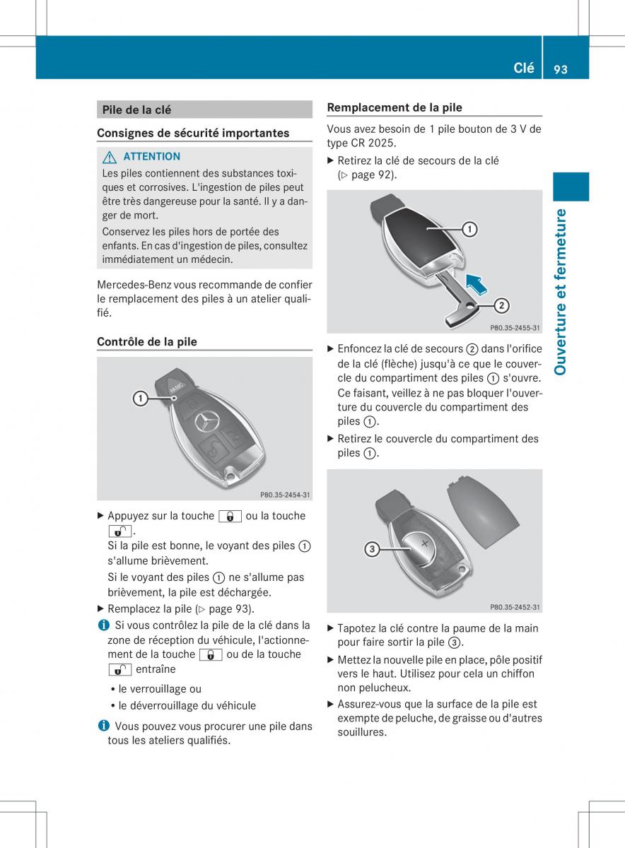 Mercedes Benz ML Class W166 manuel du proprietaire / page 96