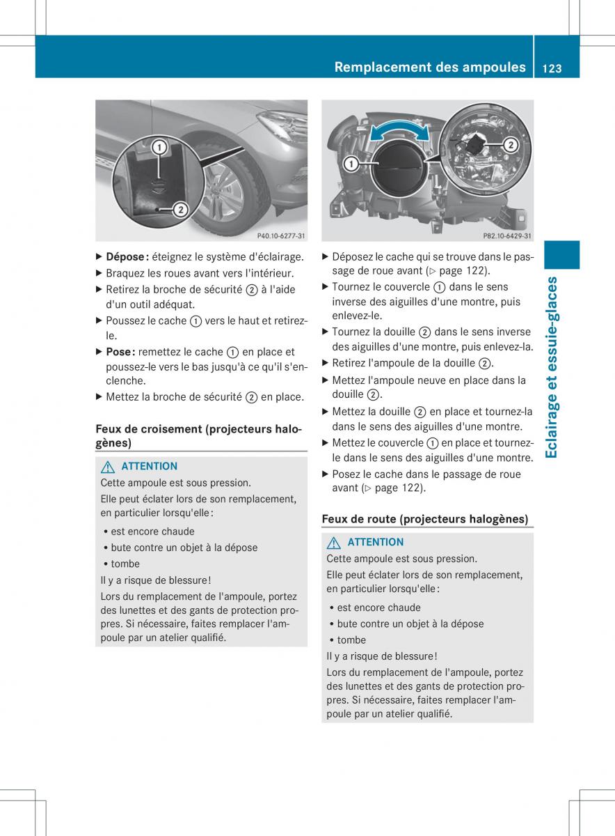 Mercedes Benz ML Class W166 manuel du proprietaire / page 126