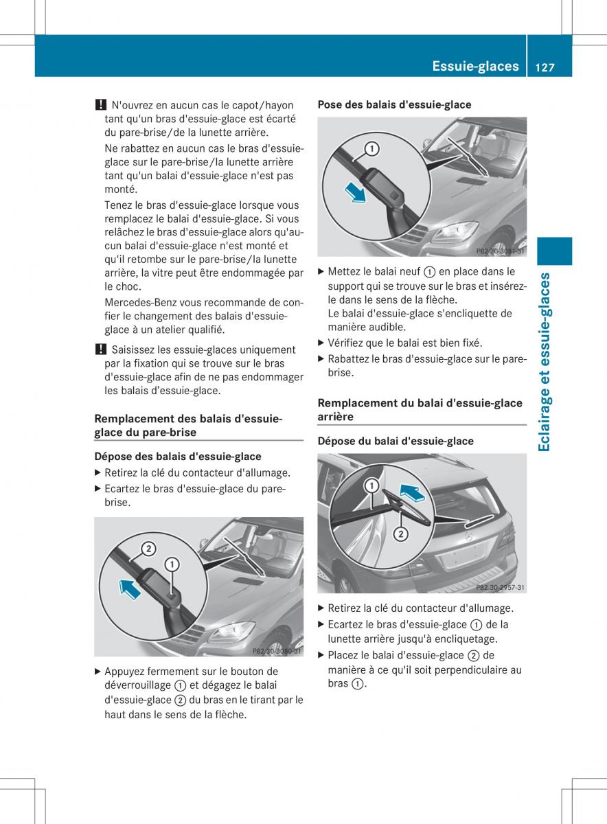 Mercedes Benz ML Class W166 manuel du proprietaire / page 130