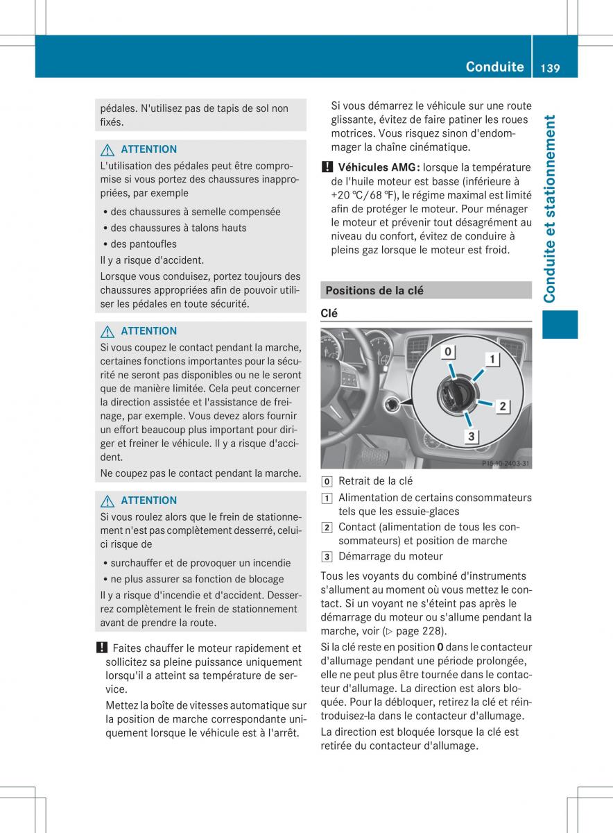 Mercedes Benz ML Class W166 manuel du proprietaire / page 142