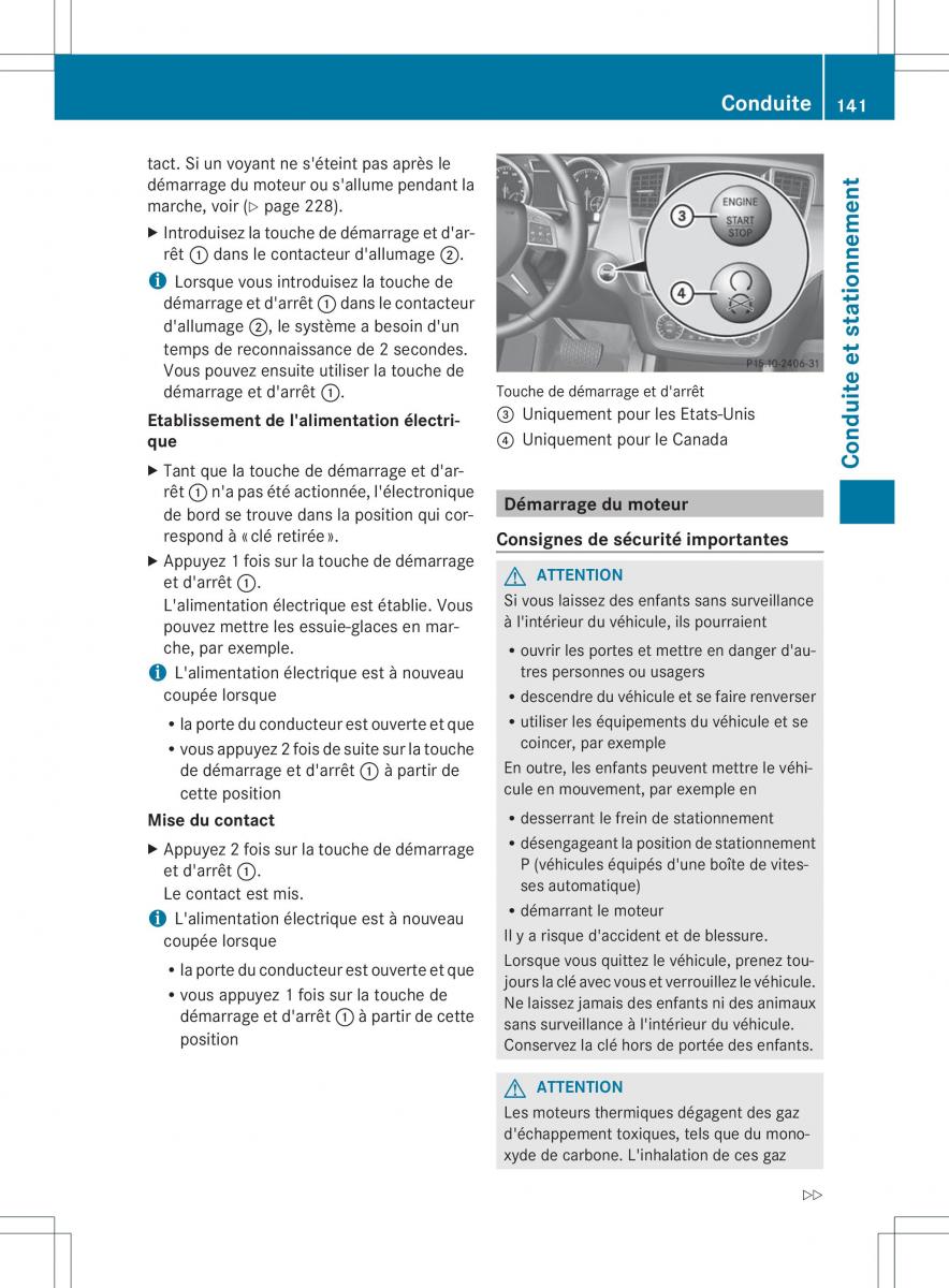 Mercedes Benz ML Class W166 manuel du proprietaire / page 144