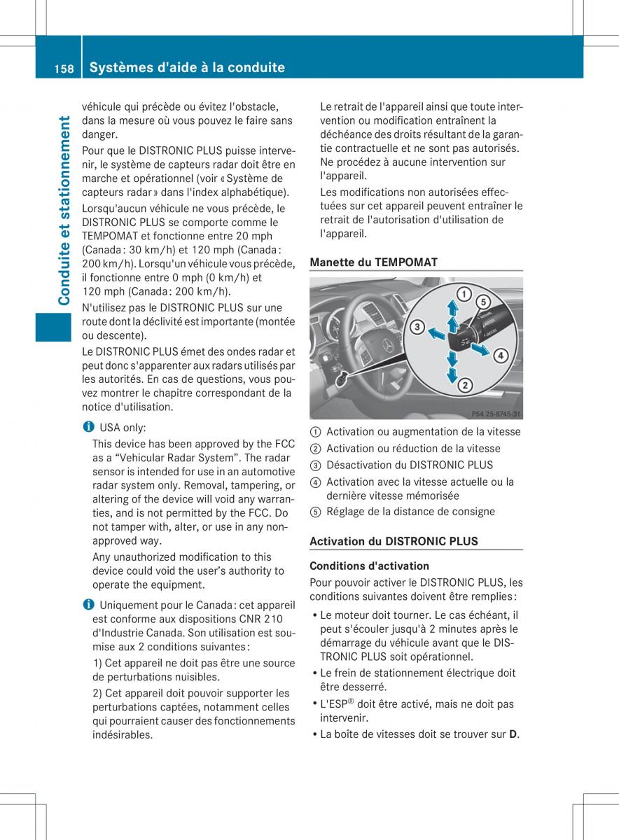 Mercedes Benz ML Class W166 manuel du proprietaire / page 161