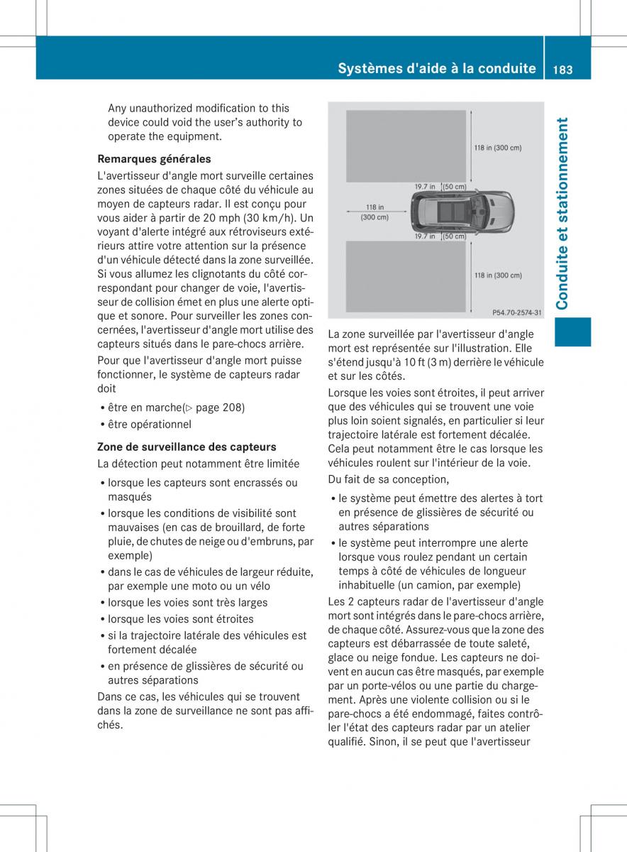 Mercedes Benz ML Class W166 manuel du proprietaire / page 186