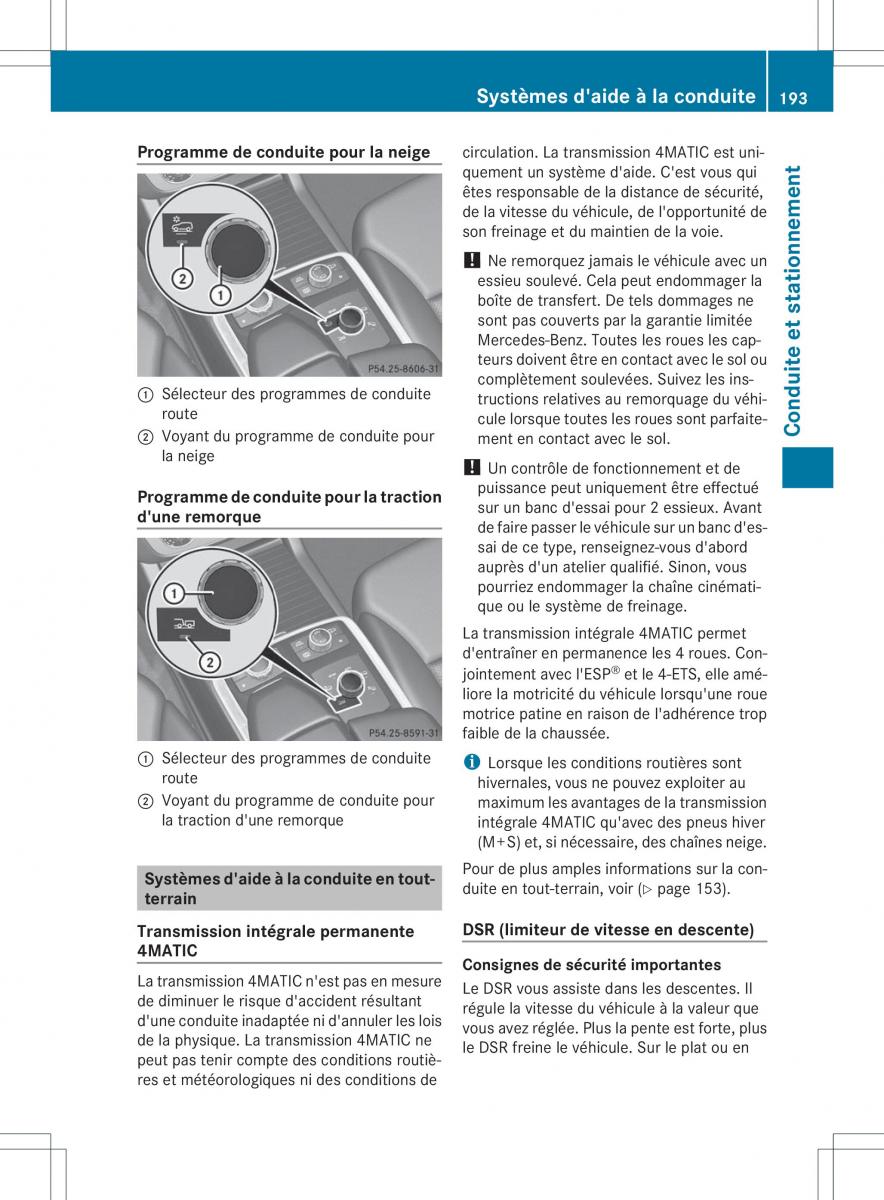 Mercedes Benz ML Class W166 manuel du proprietaire / page 196