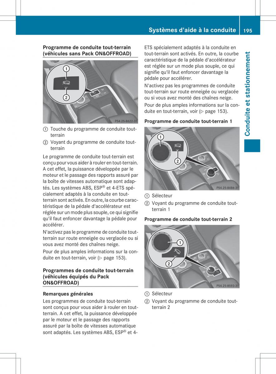 Mercedes Benz ML Class W166 manuel du proprietaire / page 198