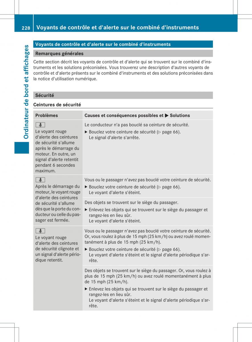 Mercedes Benz ML Class W166 manuel du proprietaire / page 231