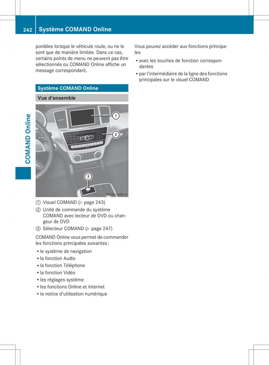 Mercedes Benz ML Class W166 manuel du proprietaire / page 245