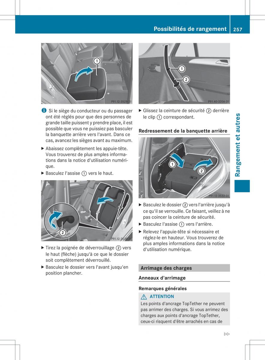 Mercedes Benz ML Class W166 manuel du proprietaire / page 260