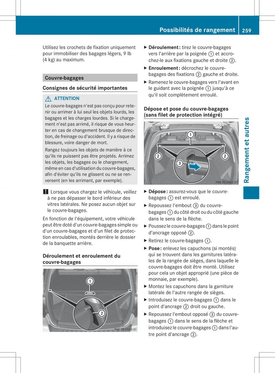 Mercedes Benz ML Class W166 manuel du proprietaire / page 262