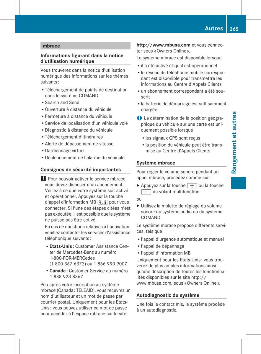 Mercedes Benz ML Class W166 manuel du proprietaire / page 268